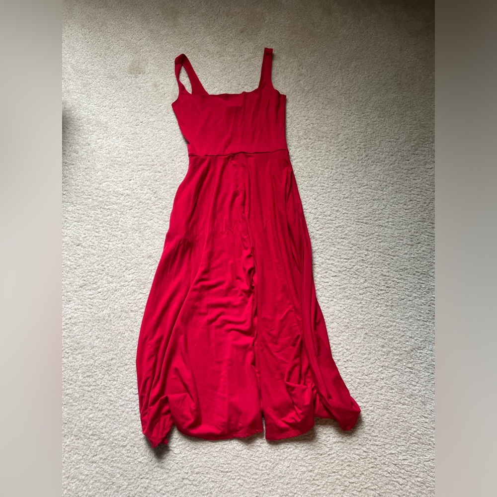 Reformation Rou Knit Dress, red, size medium.